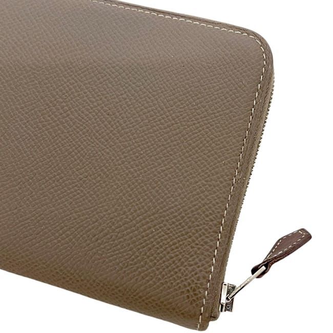 Hermes Zip Around Wallet Azap Silk'in Veau Epsom Etoupe Beige