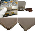 Hermes Zip Around Wallet Azap Silk'in Veau Epsom Etoupe Beige