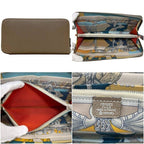 Hermes Zip Around Wallet Azap Silk'in Veau Epsom Etoupe Beige