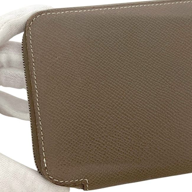 Hermes Zip Around Wallet Azap Silk'in Veau Epsom Etoupe Beige