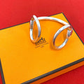 Hermes Nausicaa Bangle 925 Sterling Silver Bracelet