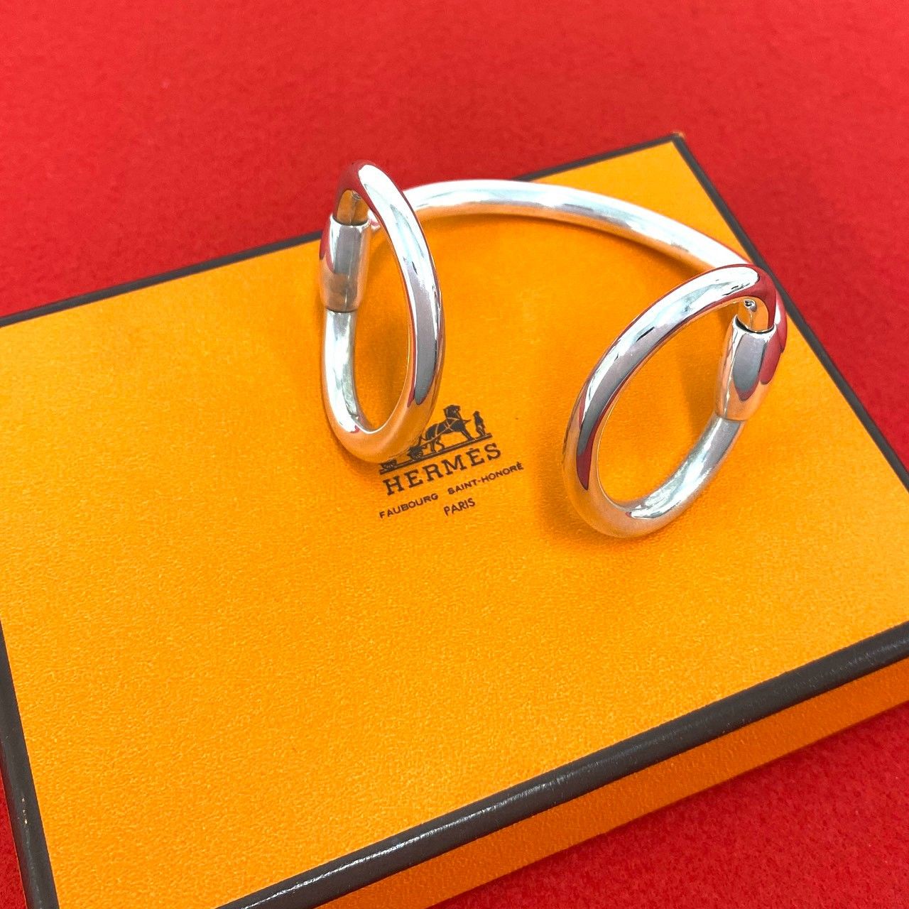Hermes Nausicaa Bangle 925 Sterling Silver Bracelet