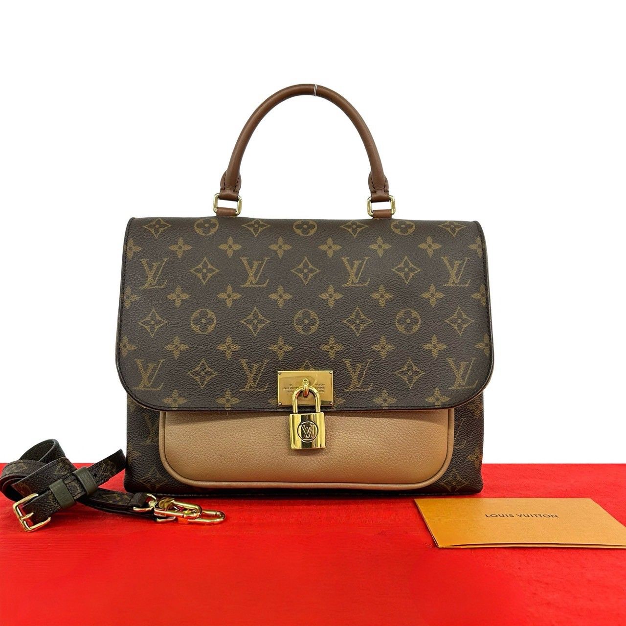 Louis Vuitton Marignan Monogram Leather 2-Way Shoulder Bag Brown