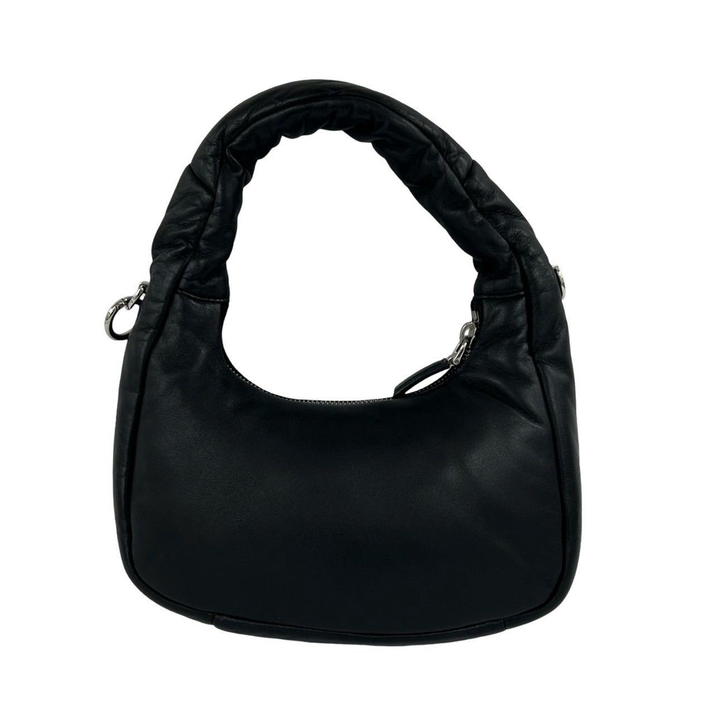 Prada Triangle Logo Patted Nappa Leather 2-Way Shoulder Bag Pochette Black — view 3