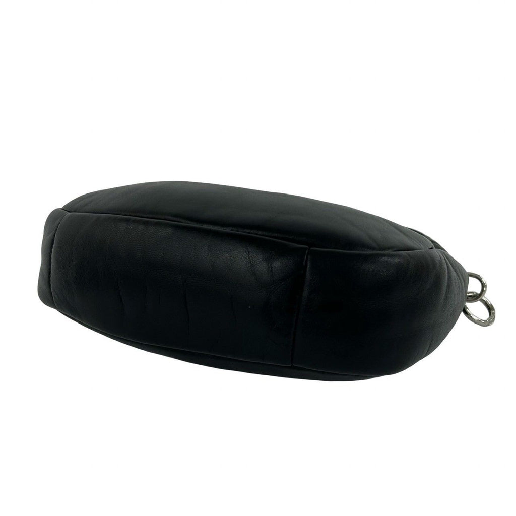 Prada Triangle Logo Patted Nappa Leather 2-Way Shoulder Bag Pochette Black — view 8