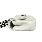 Chanel Quilted CC Logo Caviar Leather Shoulder Bag White — view 5