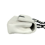 Chanel Quilted CC Logo Caviar Leather Shoulder Bag White — view 6