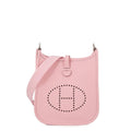 Hermes Shoulder Bag Evelyne TPM 111 Rose Sakura Silver Taurillon Clemence