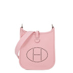 Hermes Shoulder Bag Evelyne TPM 111 Rose Sakura Silver Taurillon Clemence