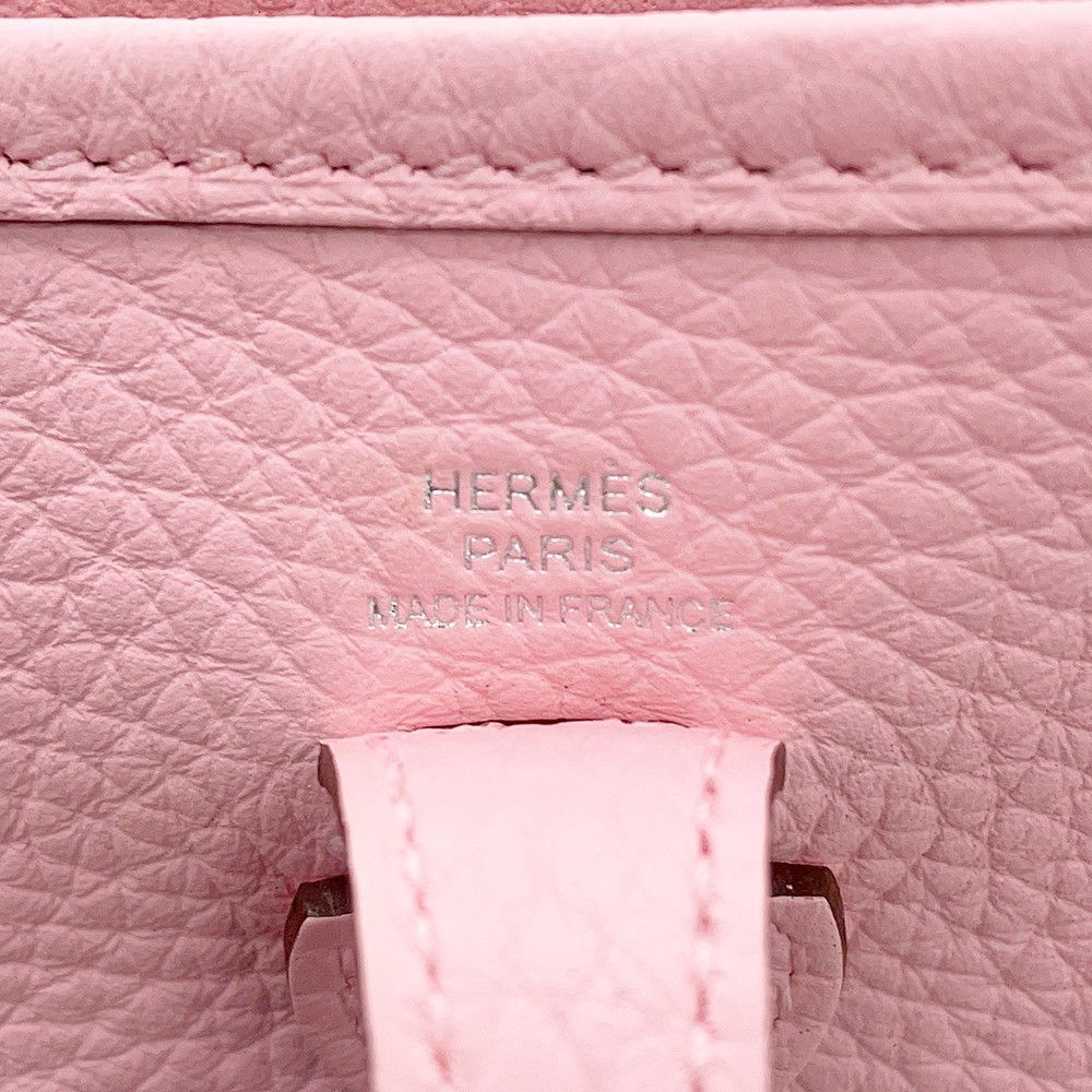 Hermes Shoulder Bag Evelyne TPM 111 Rose Sakura Silver Taurillon Clemence — view 5
