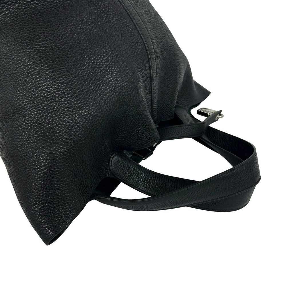 Hermes Bag with Key Picotin Lock GM Taurillon Clemence Leather Handbag Black — view 4