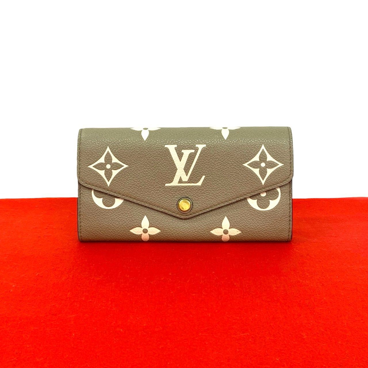 Louis Vuitton Portefeuille Sarah NM Monogram Empreinte Leather Wallet Beige