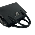 Prada Kristen Triangle Logo Saffiano Leather 2-Way Shoulder Bag Black — view 4