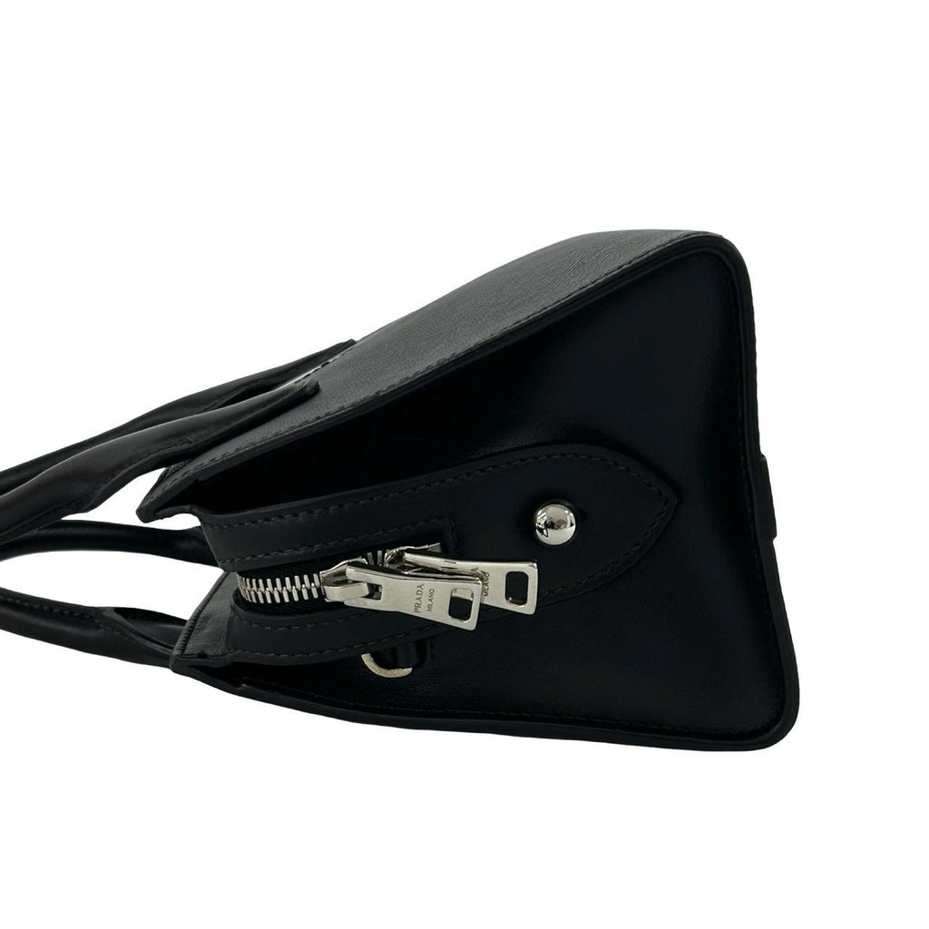 Prada Kristen Triangle Logo Saffiano Leather 2-Way Shoulder Bag Black — view 5