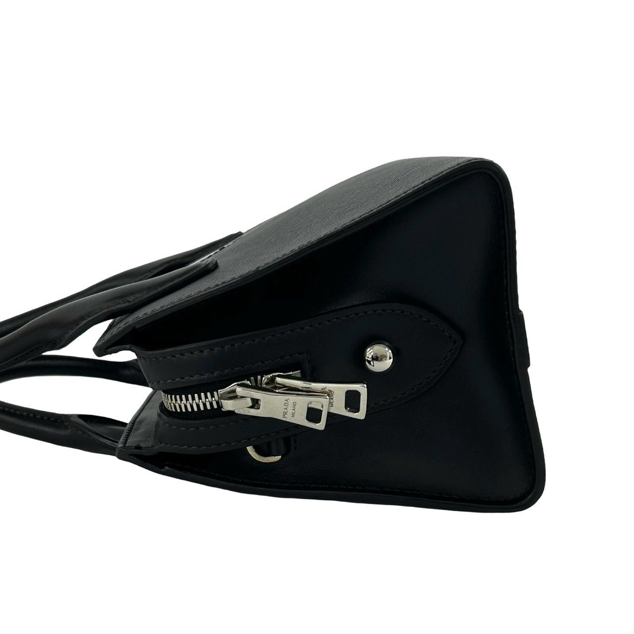 Prada Kristen Triangle Logo Saffiano Leather 2-Way Shoulder Bag Black — view 5