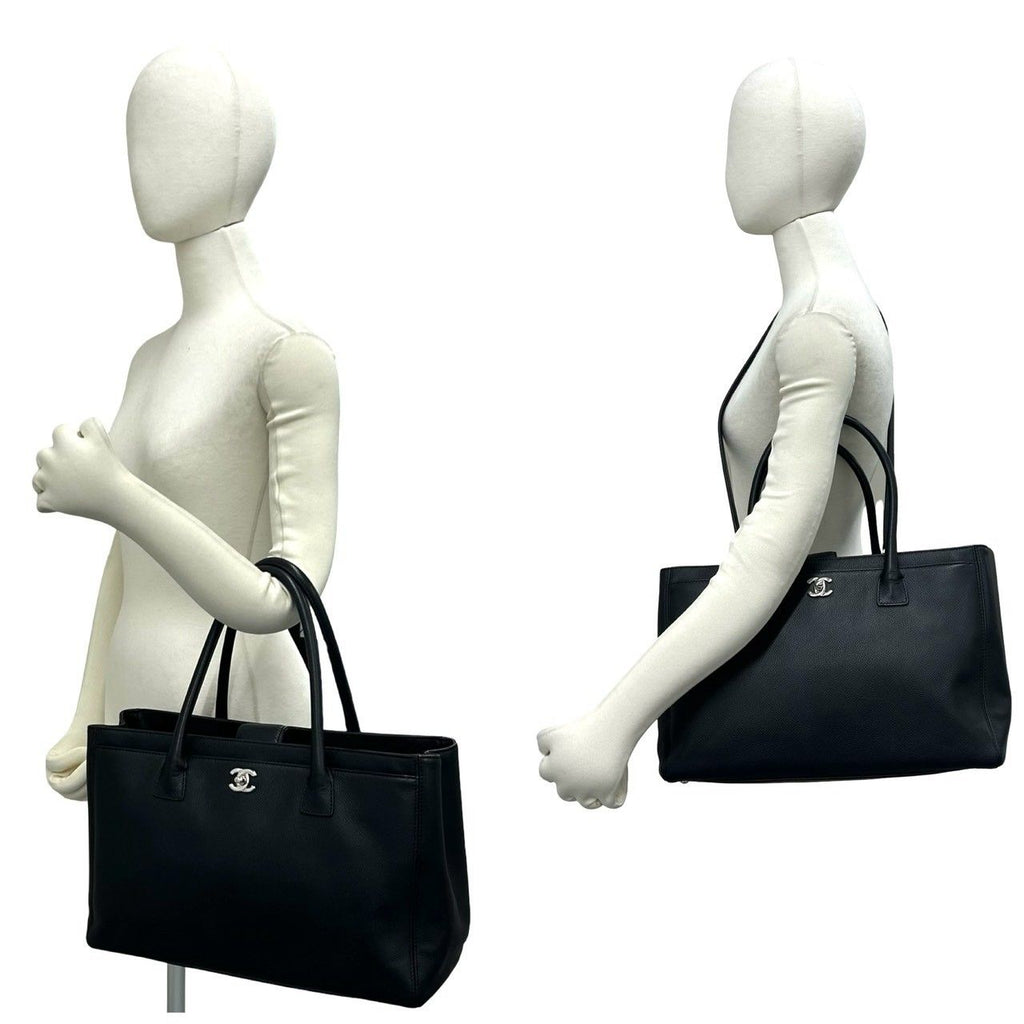 Chanel Executive Tote Caviar Leather 2-Way Shoulder Bag Black — view 2