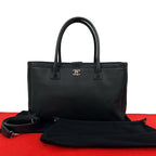 Chanel Executive Tote Caviar Leather 2-Way Shoulder Bag Black
