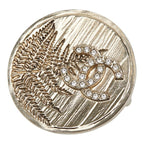 Chanel CC Logo Brooch Gold Rhinestone Plated