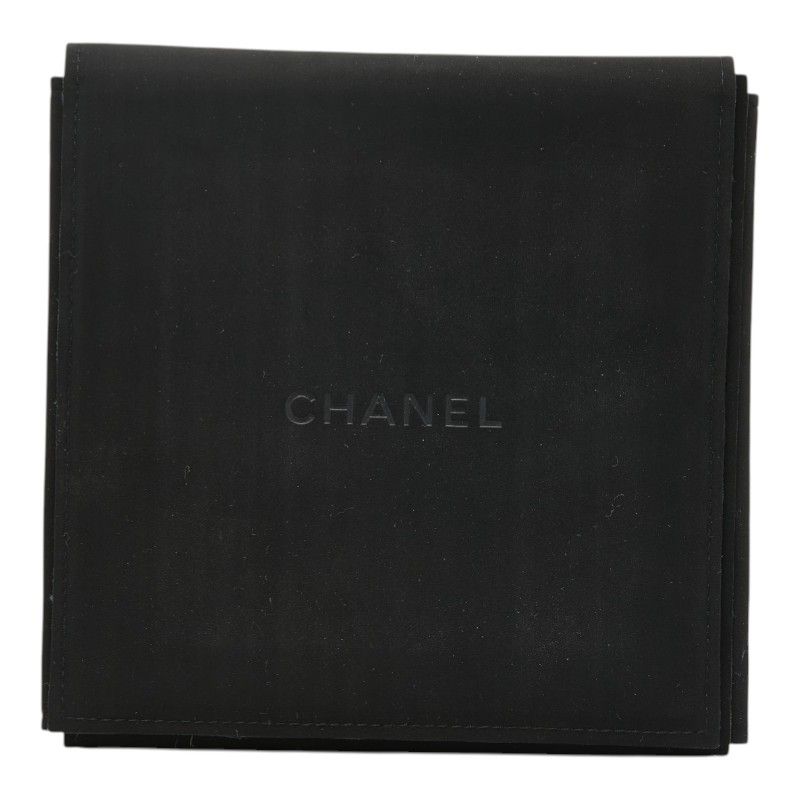 Chanel CC Logo Chain Pendant Gold Black Plated Leather — view 5
