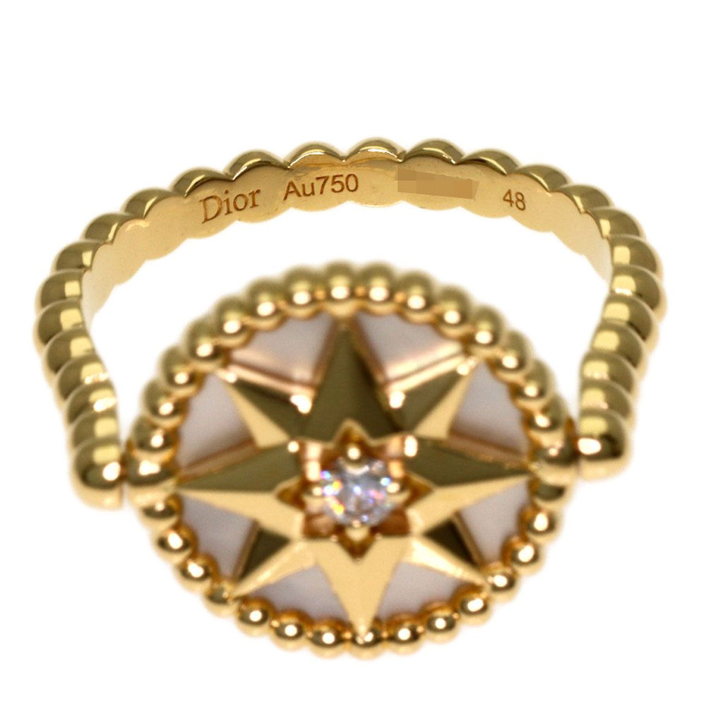 Dior Rose des Vents White Shell Diamond 48 Ring 18k Yellow Gold — view 5