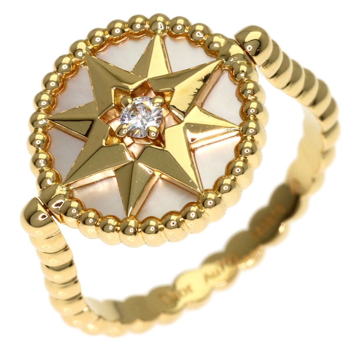Dior Rose des Vents White Shell Diamond 48 Ring 18k Yellow Gold — view 2