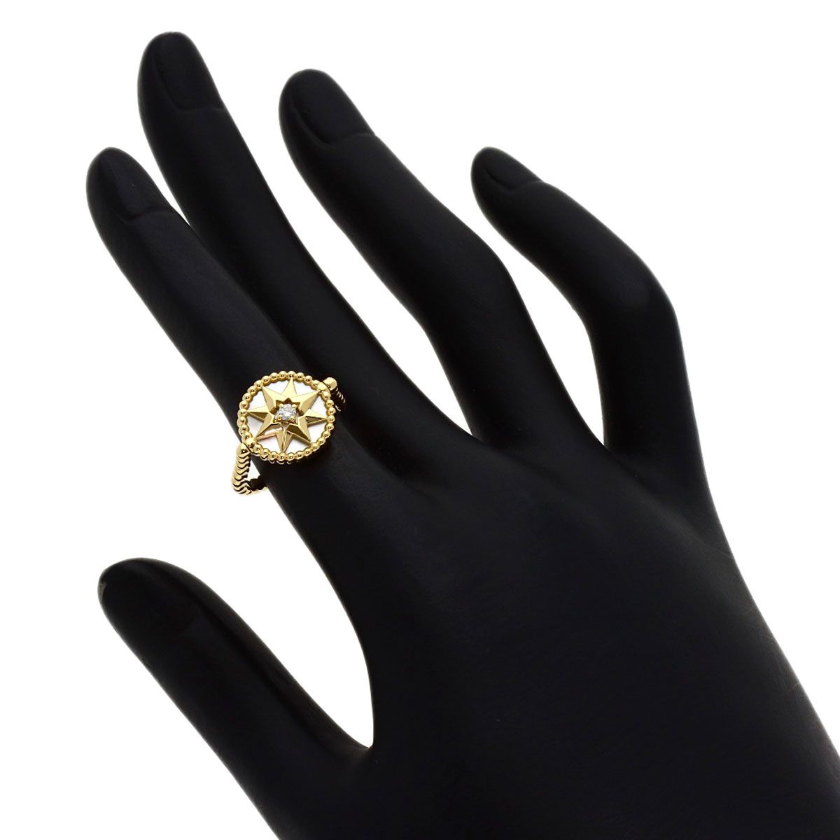 Dior Rose des Vents White Shell Diamond 48 Ring 18k Yellow Gold — view 6