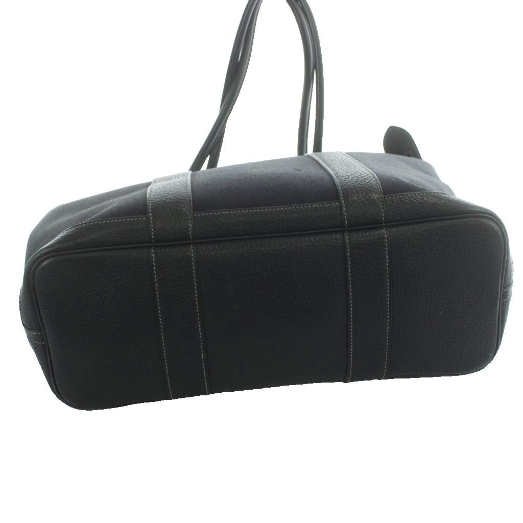 Hermes Garden Zip MM Tote Bag Toile Officier Leather Black — view 4