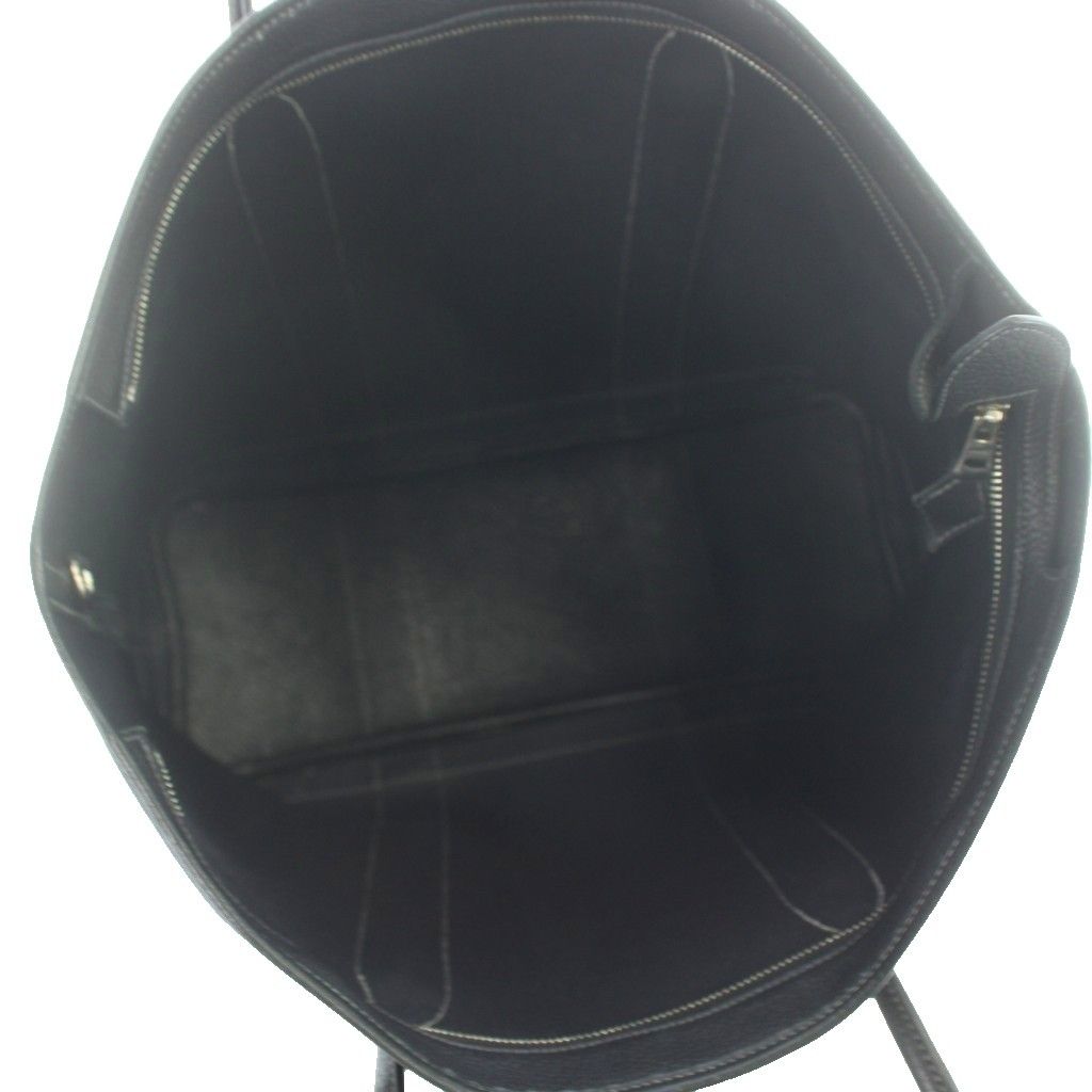 Hermes Garden Zip MM Tote Bag Toile Officier Leather Black — view 5
