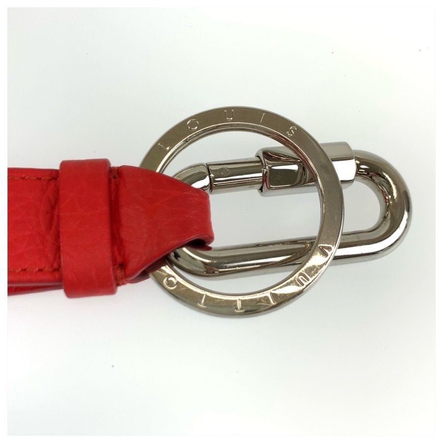 Louis Vuitton Porte Cles Dragonne Red Silver Leather Key Holder Key Ring — view 3