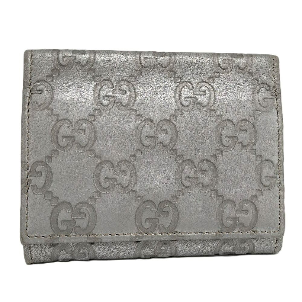 Gucci Card Case Guccissima Silver 4276