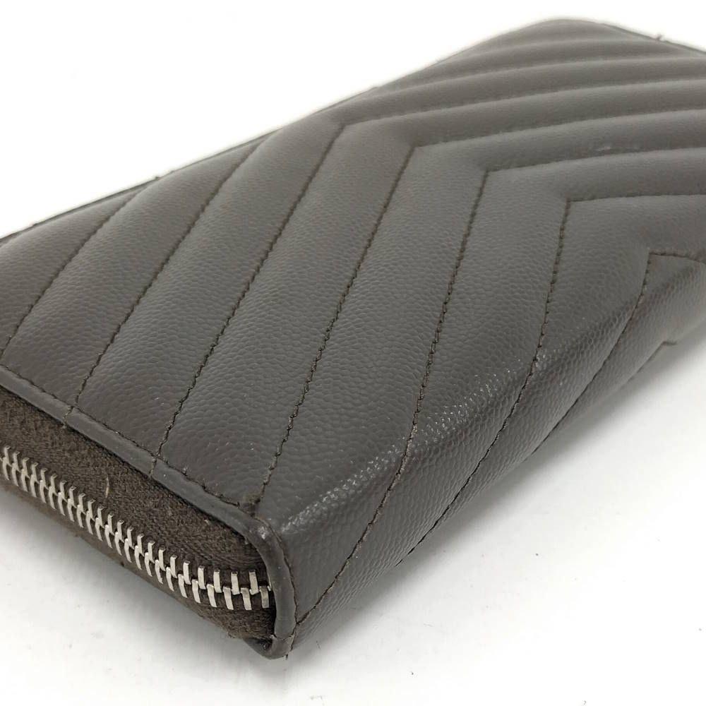 Saint Laurent Zip Around Wallet Leather Gray — view 6