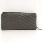 Saint Laurent Zip Around Wallet Leather Gray — view 3