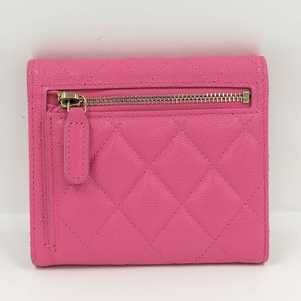 Chanel Compact Wallet Caviar Leather Pink — view 3
