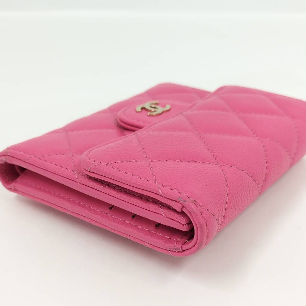 Chanel Compact Wallet Caviar Leather Pink — view 6