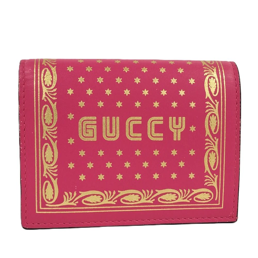 Gucci Bifold Wallet Leather Pink