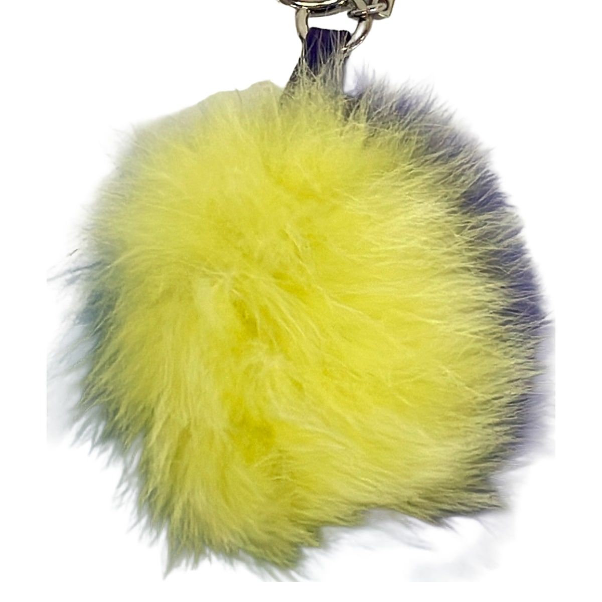 Fendi Key Holder Pom Charm Yellow Blue Multi Leather — view 4