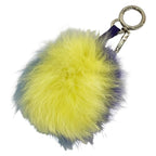 Fendi Key Holder Pom Charm Yellow Blue Multi Leather