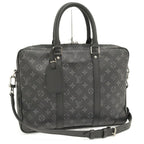 Louis Vuitton Porte Documents Voyage 2-Way Handbag Monogram Eclipse Black