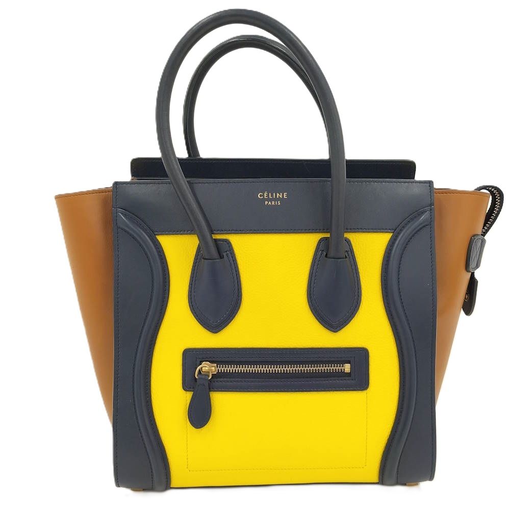 Celine Luggage Tricolor Mini Handbag Leather Multicolor