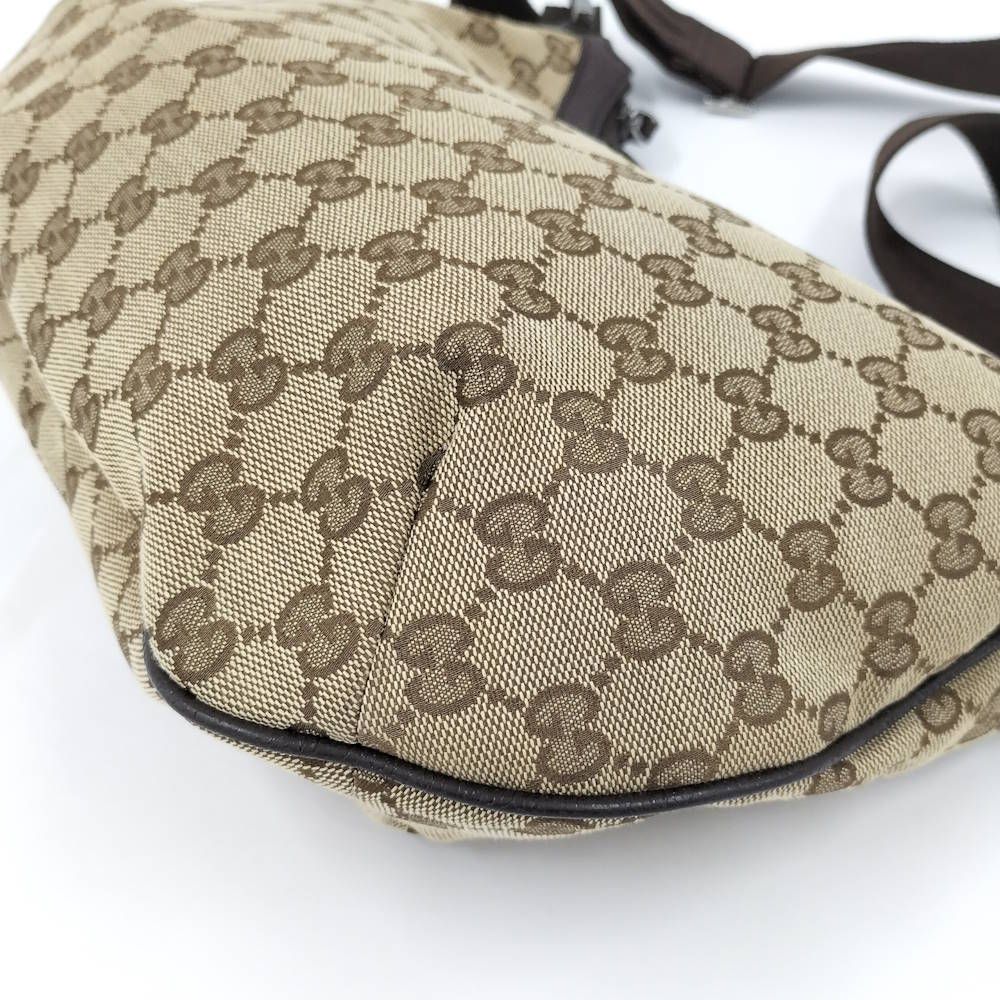 Gucci Half Moon Shoulder Bag Canvas Brown Beige — view 5