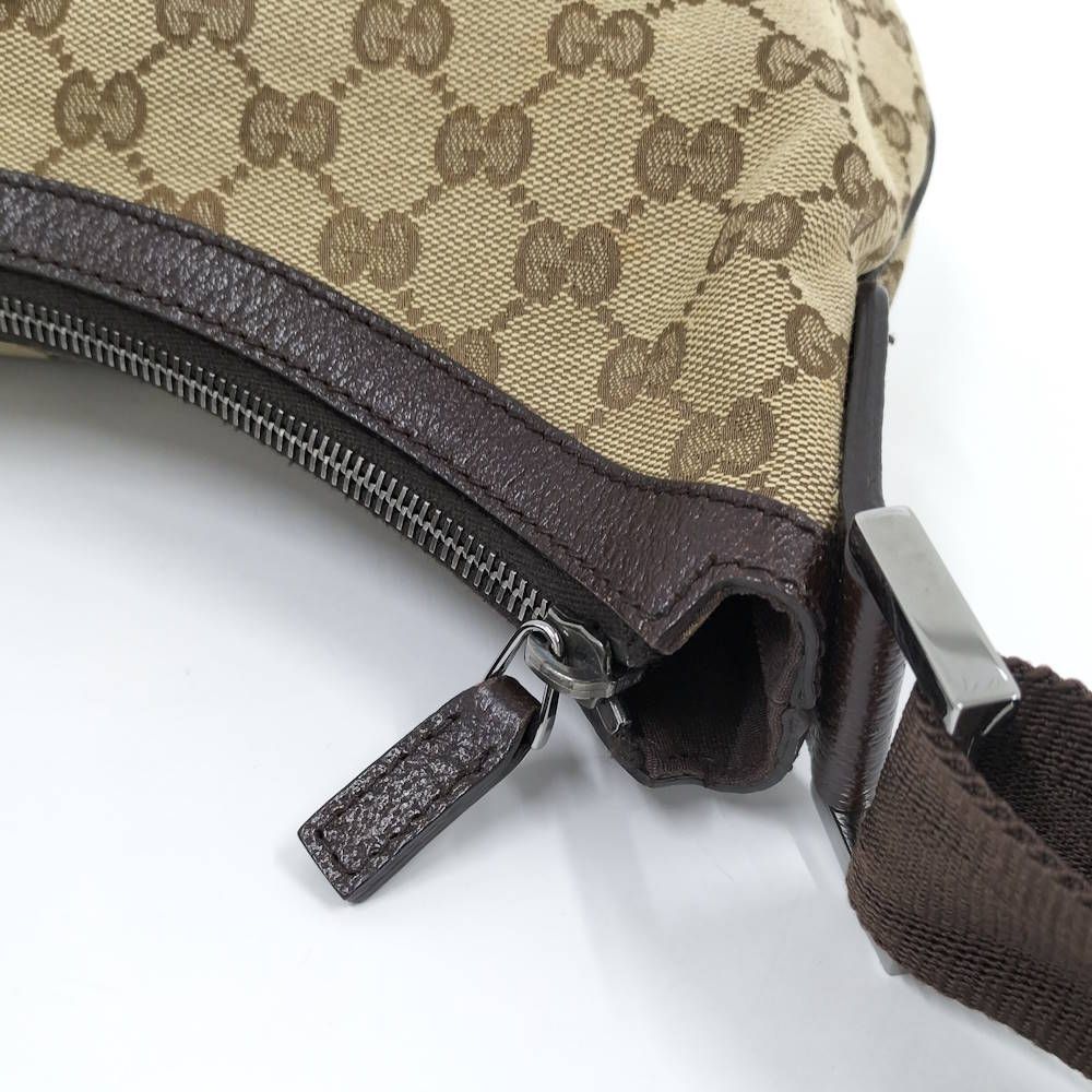 Gucci Half Moon Shoulder Bag Canvas Brown Beige — view 6
