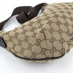 Gucci Half Moon Shoulder Bag Canvas Brown Beige — view 3