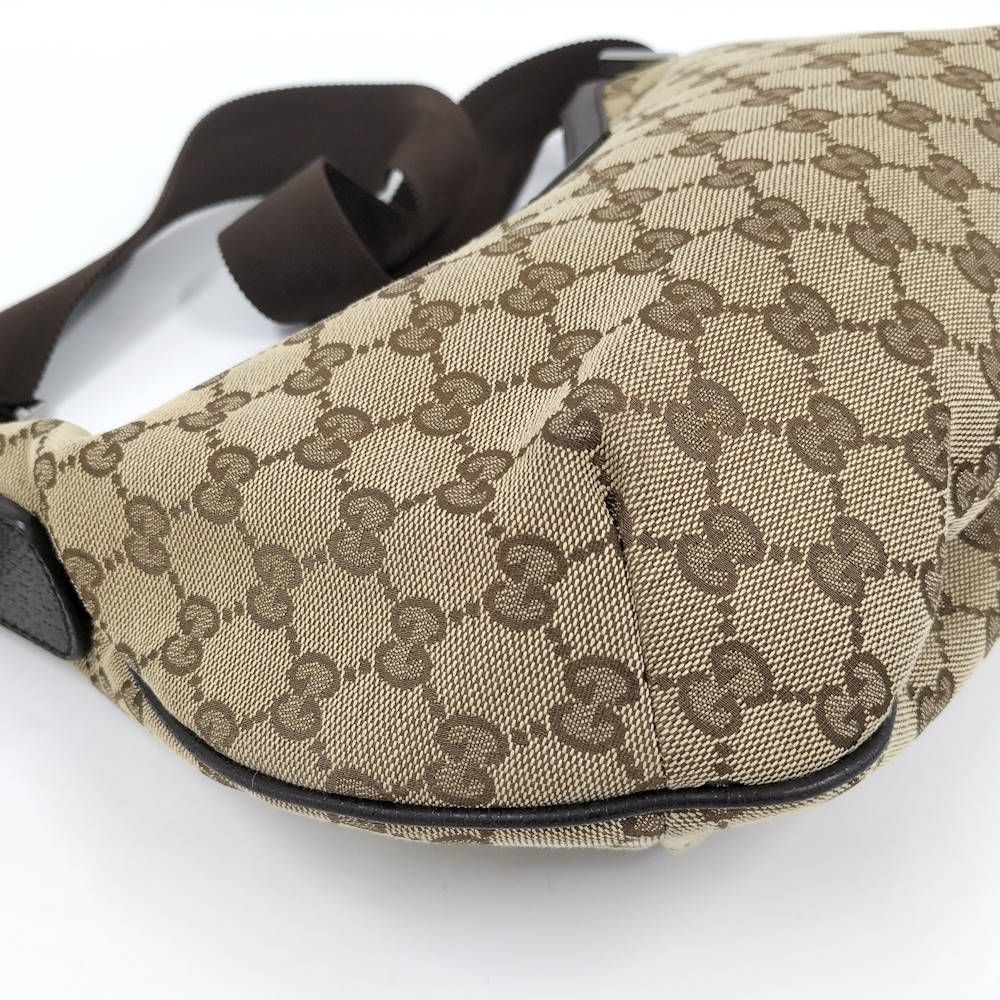 Gucci Half Moon Shoulder Bag Canvas Brown Beige — view 3