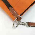 Hermes Sac de Panthere Shoulder Bag Toile Chevron Leather Orange — view 7