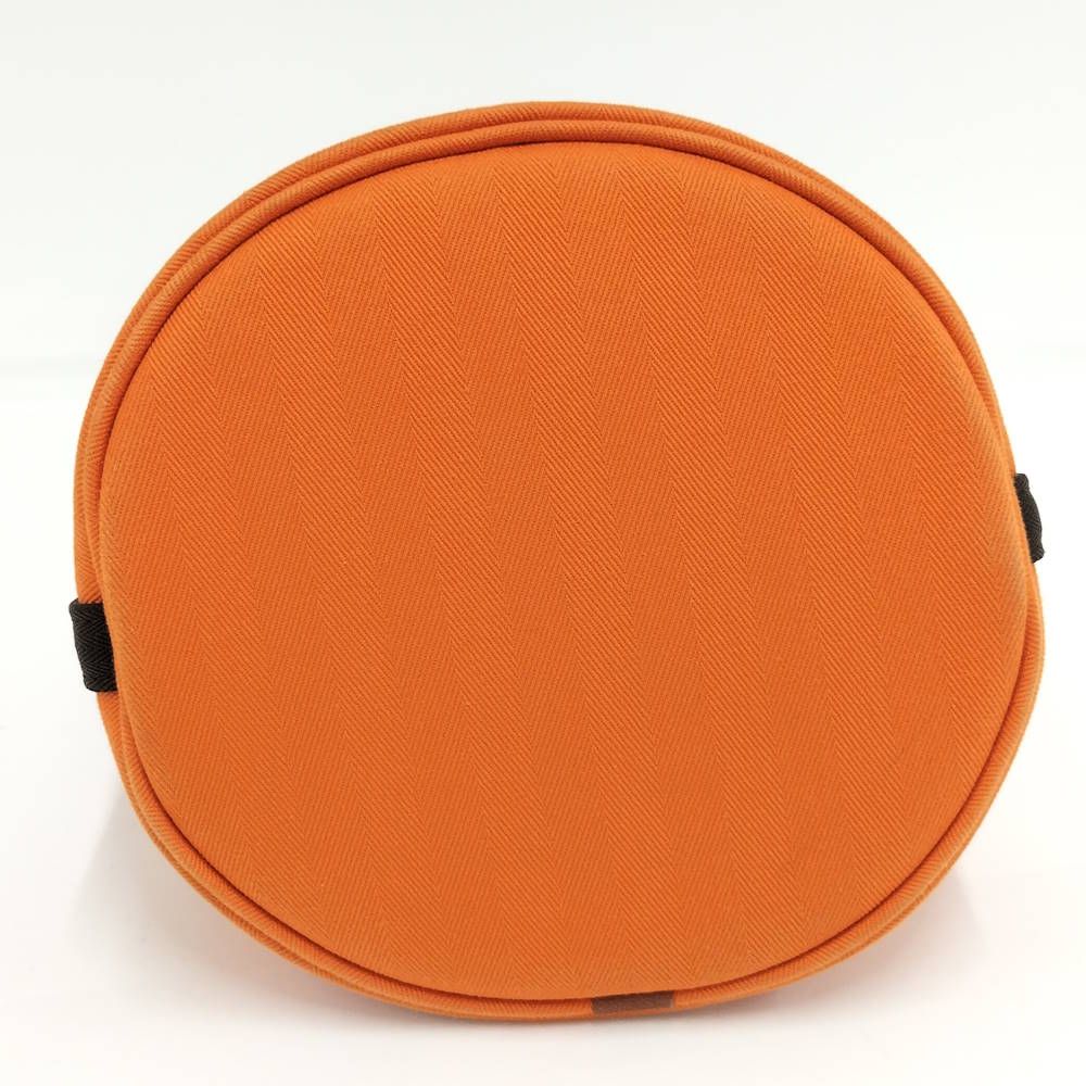 Hermes Sac de Panthere Shoulder Bag Toile Chevron Leather Orange — view 4