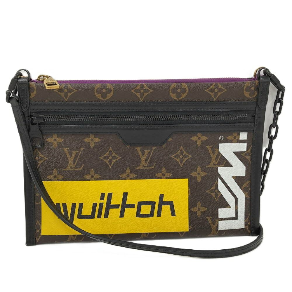 Louis Vuitton Flat Messenger Shoulder Bag Monogram