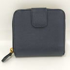 Prada Compact Wallet Leather Navy — view 3