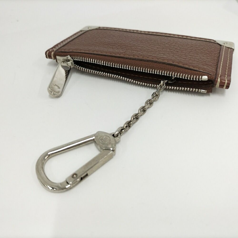 Louis Vuitton Pochette Cles Coin Purse with Key Ring Leather Brown — view 5