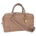 Loewe Amazona 28 2-Way Handbag Leather Pink Beige