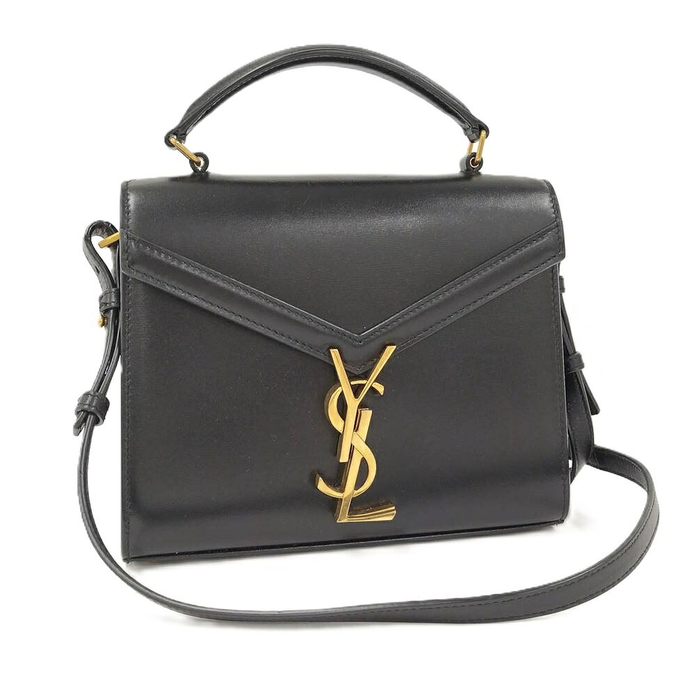 Saint Laurent Cassandra Top Handle Mini Bag 2-Way Leather Black